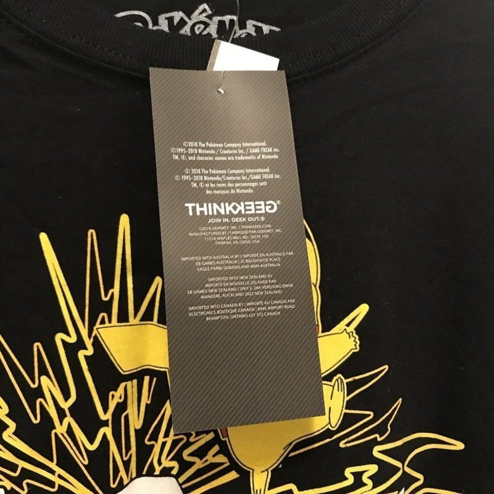 Pokémon Pikachu Japanese Graphic Shirt ThinkGeek NEW Medium - Picture 4 of 6